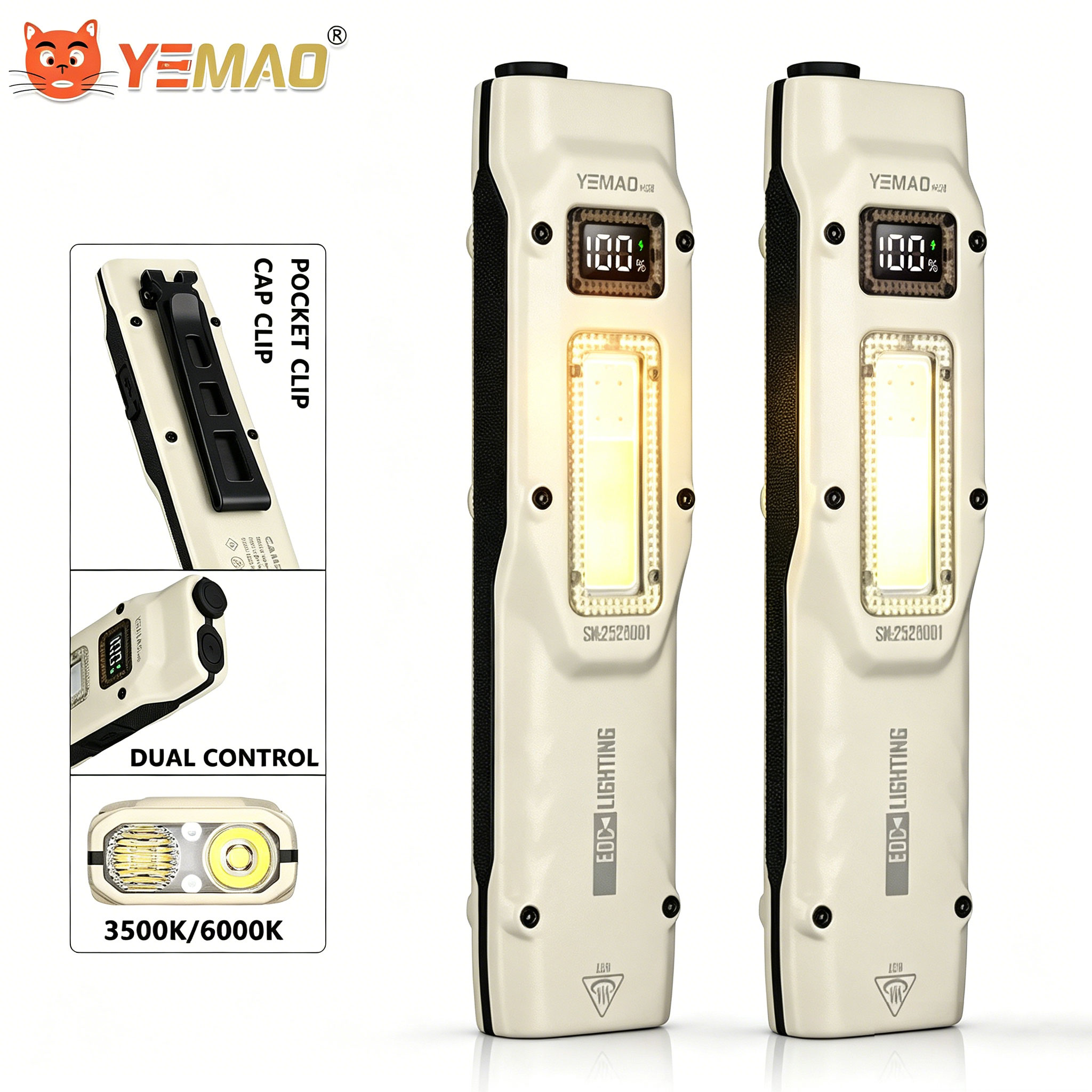 Lighting Fixture Outdoor - แบบพกพา 880LM YEMAO M28 Ultra-thin ยุทธวิธีทํางานไฟฉาย
