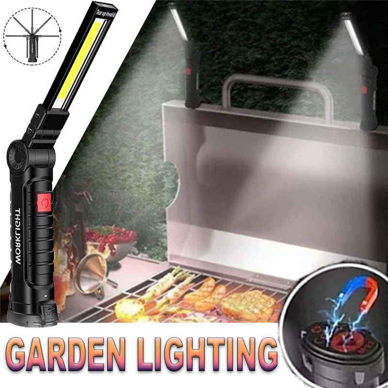 Outdoor Lighting Portable - ไฟฉาย LED แบบพกพาพร้อมตะขอแม่เหล็กกลางแจ้งทํางานซ่อม Type-C โคมไฟแบบชาร์จไฟได้โคมไฟสําหรับ Camping