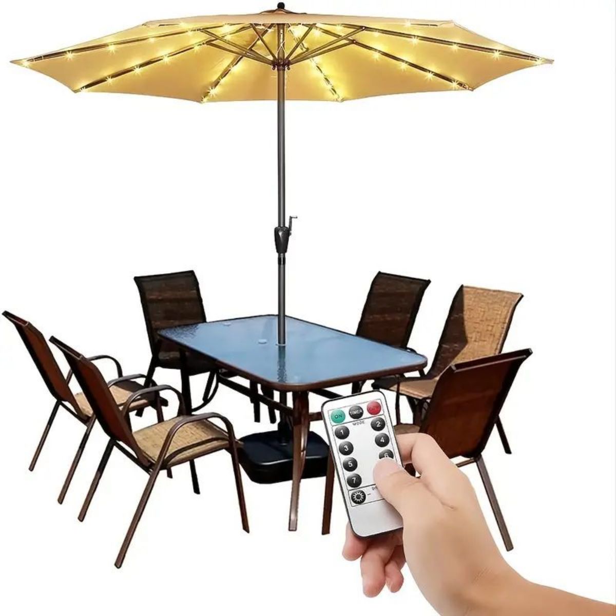 Outdoor Lighting For Your Yard - ไฟร่มสนามหน้าบ้านของคุณไฟคอมพิวเตอร์ไฟ LED กลางแจ้งใช้แบตเตอรี่104ไฟ LED กันน้ำโหมดแสงนางฟ้า8โหมด