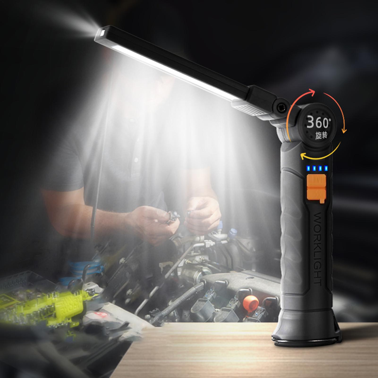 Outdoor Lighting Jobs - ไฟฉาย LED แบบชาร์จไฟได้ พร้อมแม่เหล็กและตะขอ กันน้ำ สำหรับงานก่อสร้าง