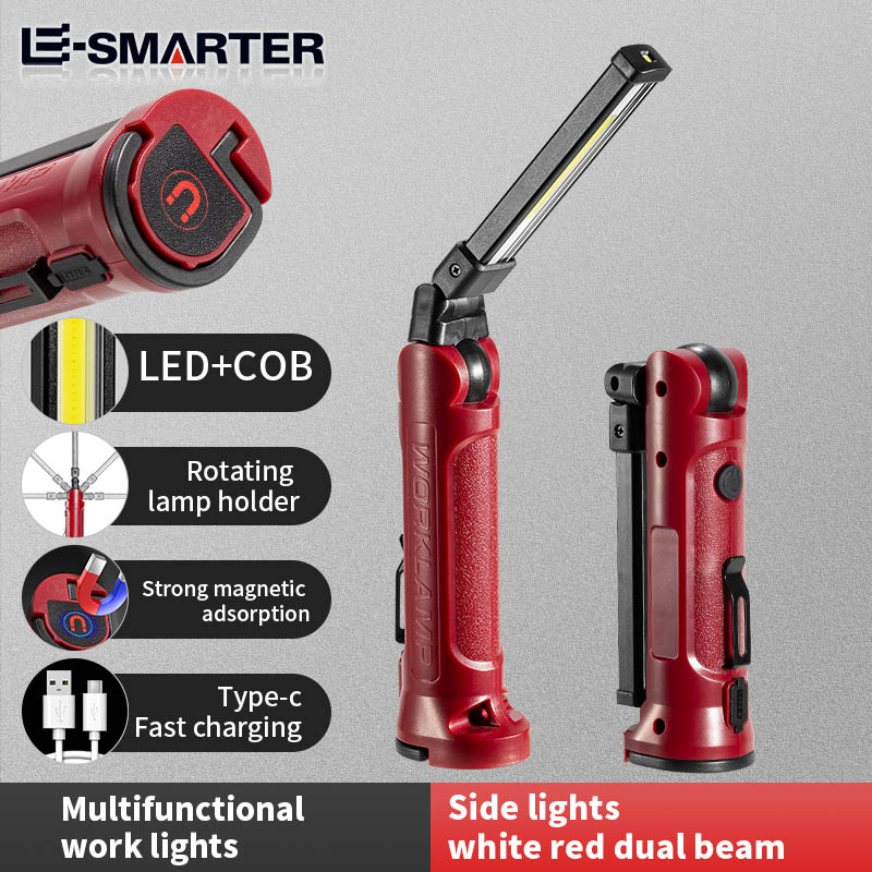 Lighting Fixture Outdoor - COB LED ไฟทำงานแบบชาร์จไฟได้พับไฟฉายกลางแจ้งแคมป์ปิ้งซ่อมรถยนต์โคมไฟแบบพกพาพร้อมตะขอแขวนแม่เหล็ก
