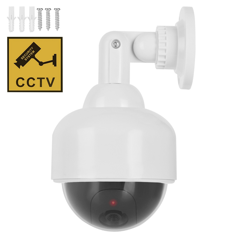 Outdoor Lighting And Camera - กล้องปลอมกันน้ำ กล้องวงจรปิดจำลองเหมือนจริง พร้อมไฟ LED สีแดงกระพริบ ติดตั้งง่าย