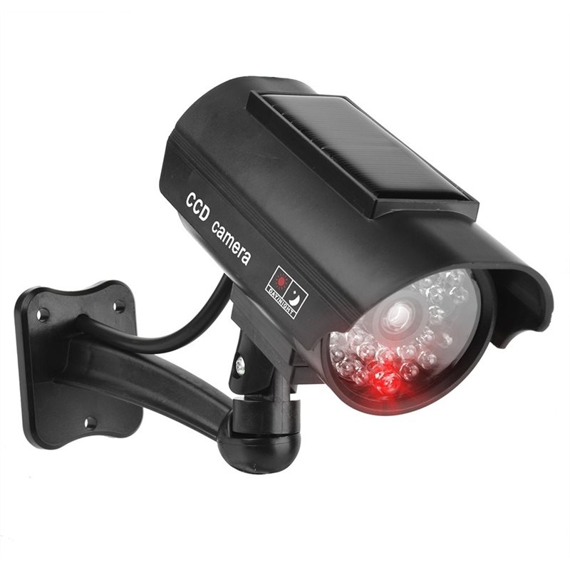 Outdoor Lighting And Camera - [B24B!】 กล้องวงจรปิดจำลองสำหรับใช้ภายในหรือภายนอกอาคาร ทนทานต่อสภาพอากาศ ใช้สำหรับระบบความปลอดภัยพร้อมไฟ LED สีแดงกระพริบ