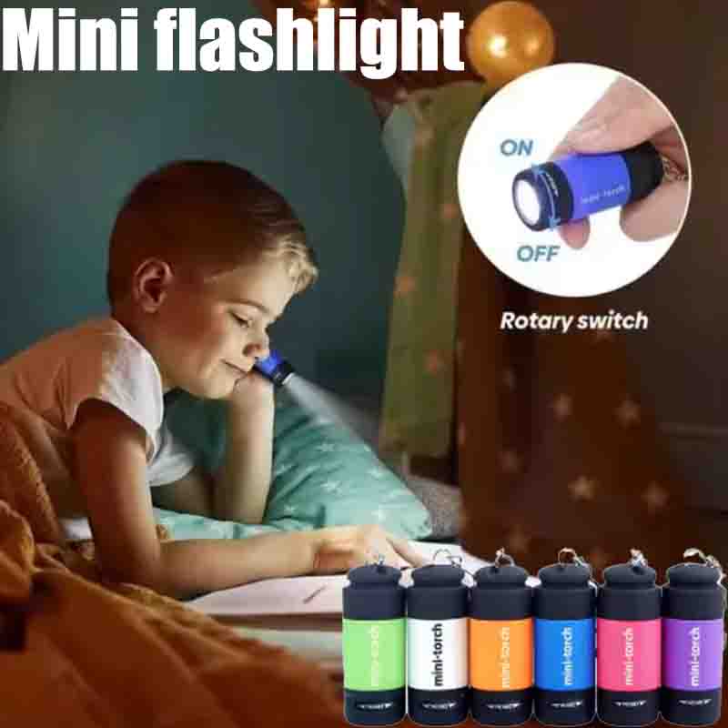 Outdoor Lighting B&Q - USB ชาร์จไฟได้ ไฟฉายขนาดเล็กสำหรับตั้งแคมป์ ไฟฉายพกพาแบบพวงกุญแจ แสงสว่างแรง กันน้ำ