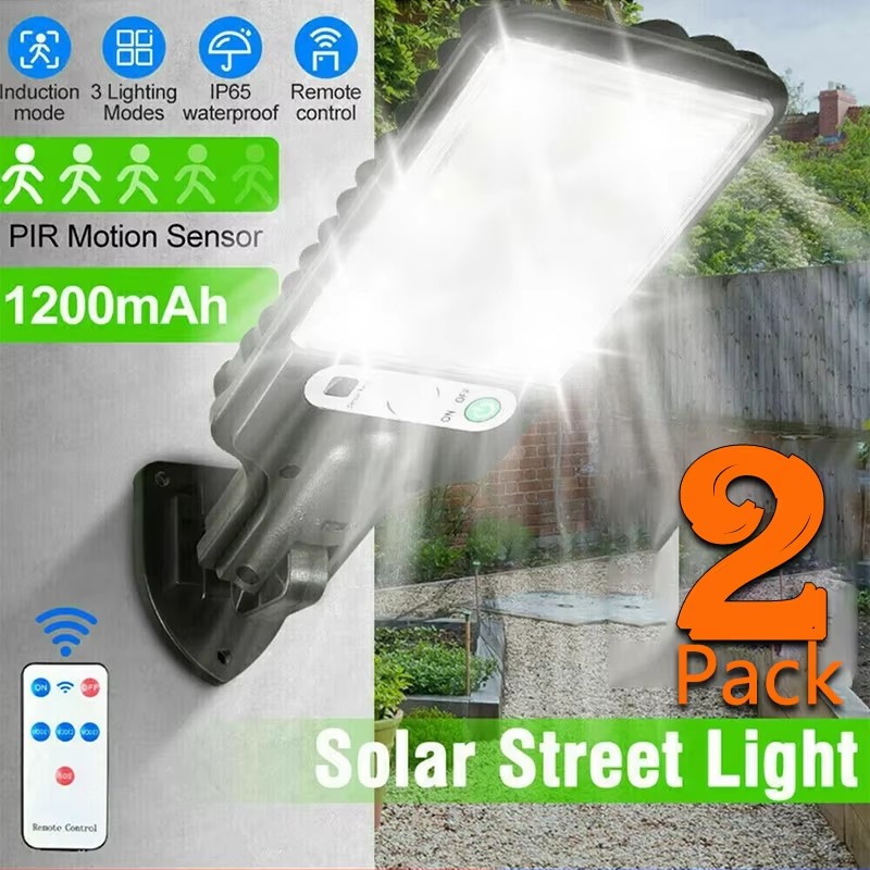Outdoor Lighting Portable - ไฟสวนพลังงานแสงอาทิตย์กลางแจ้งพร้อมเซ็นเซอร์ตรวจจับความเคลื่อนไหวของร่างกายมนุษย์ 3 โหมด สำหรับระเบียง โรงรถ ลานบ้าน