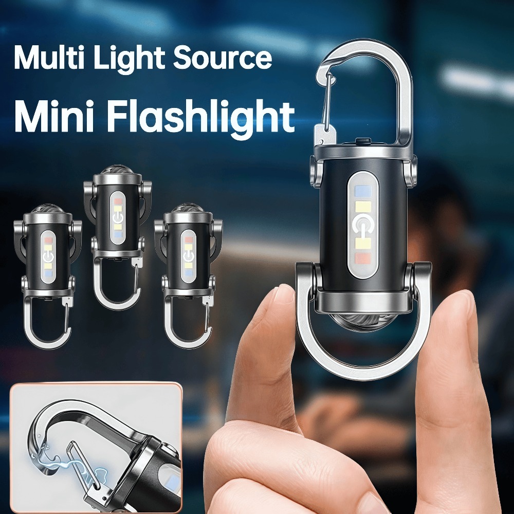 Outdoor Lighting Portable - ไฟพวงกุญแจแบบพกพา ไฟฉายขนาดเล็กแบบพวงกุญแจ ชาร์จไฟได้ กันน้ำ ไฟทำงานแบบ COB