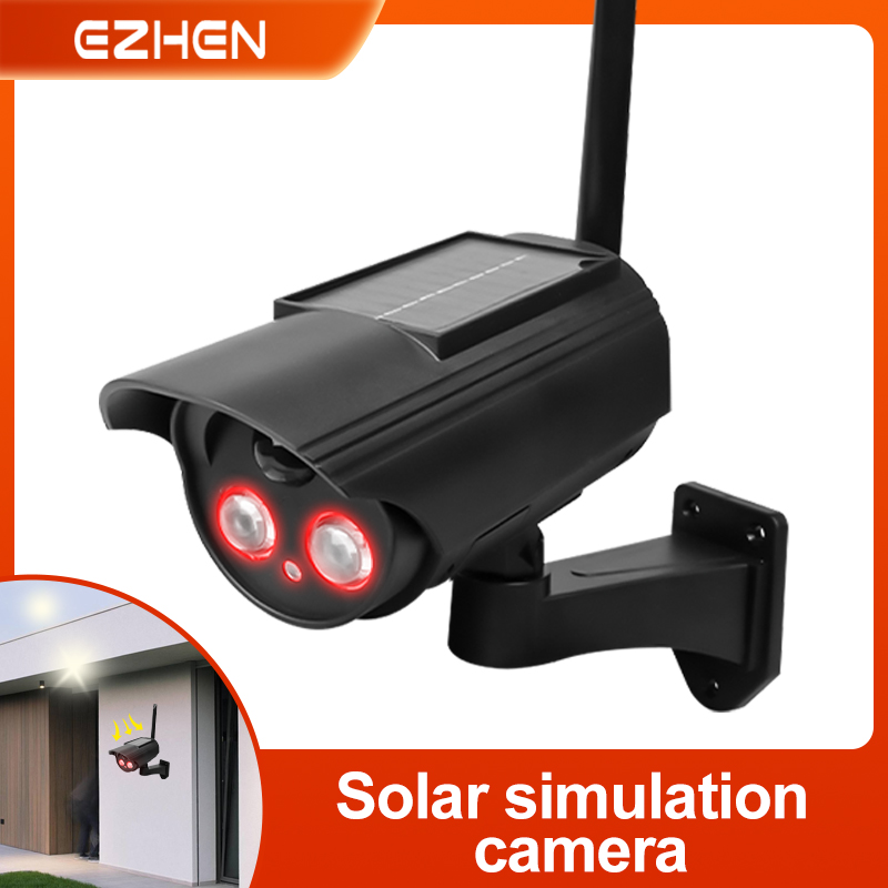 Outdoor Lighting And Camera - กลางแจ้งพลังงานแสงอาทิตย์กล้องจําลองกล้อง Dummy กันน้ําบ้านปลอดภัยกล้องวงจรปิดจําลองการเฝ้าระวังปลอมกล้องกระพริบ LED Light