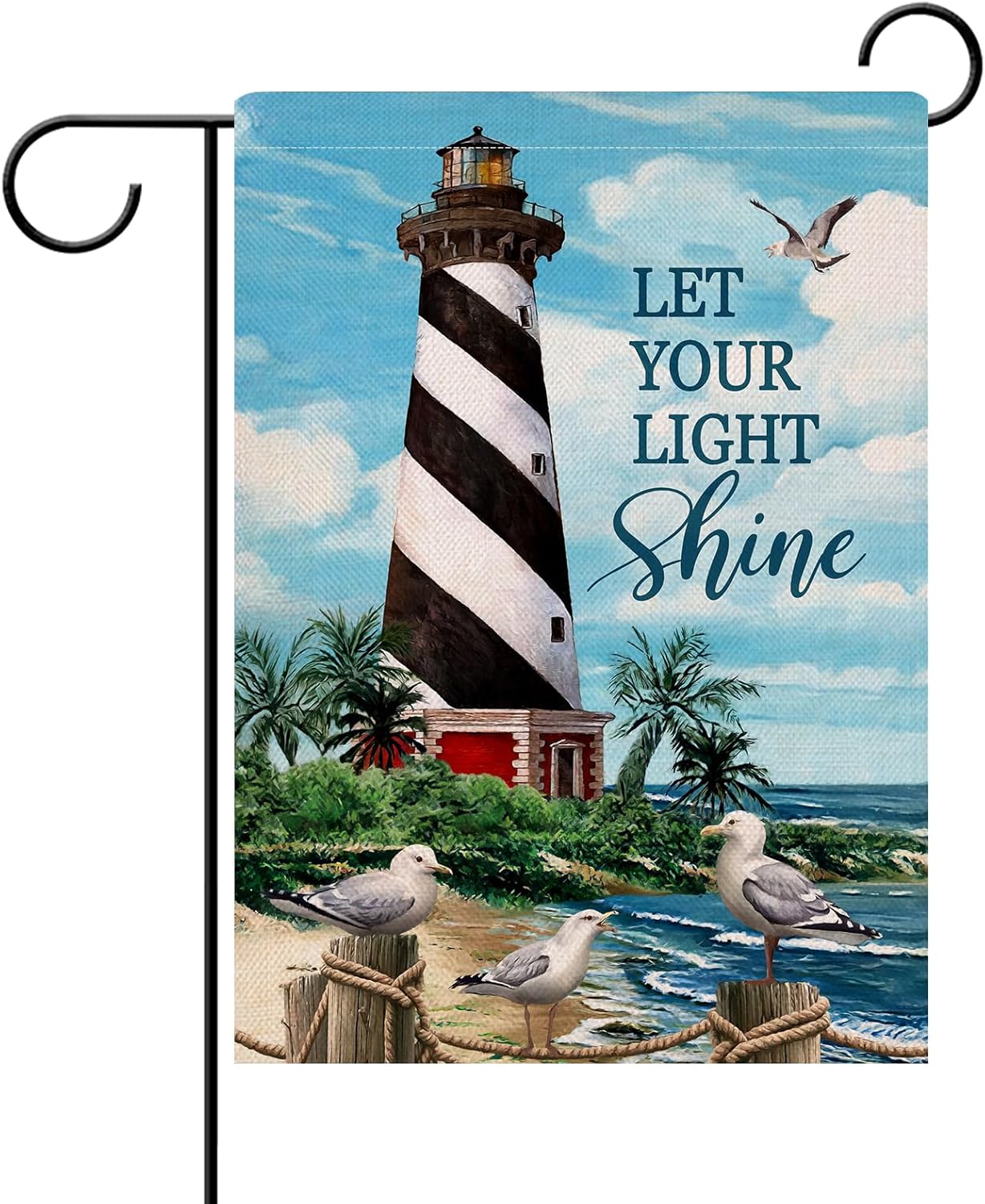 Outdoor Lighting For Your Yard - ธงตกแต่งสวนรูปประภาคารริมชายหาดฤดูร้อน Dyrenson Let Your Light Shine,