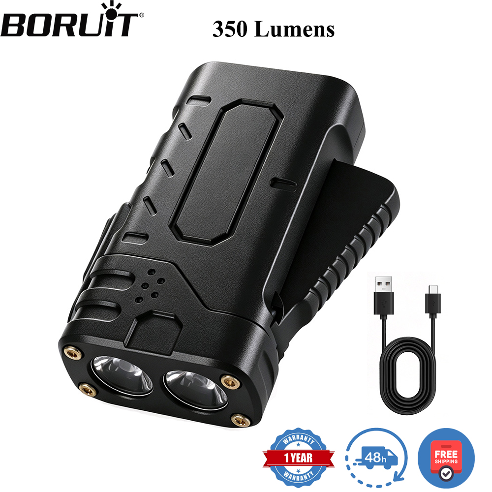 Outdoor Lighting B&Q - BORUIiT ไฟฉาย LED แบบหมุนมือ EDC ชาร์จไฟผ่าน