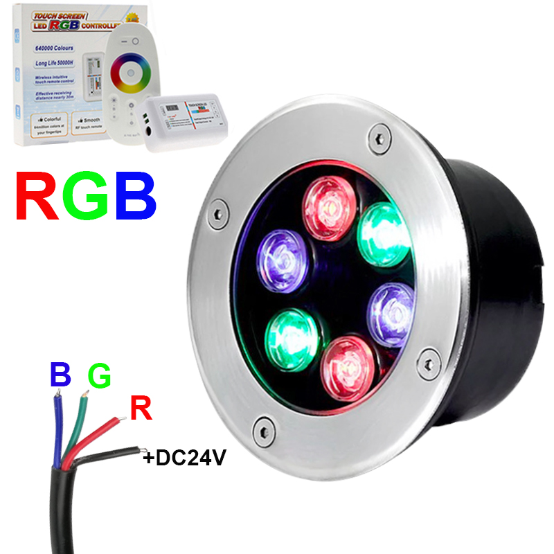 Outdoor Lighting Underground Wiring - 4 สาย RGB LED ใต้ดิน 9W18W