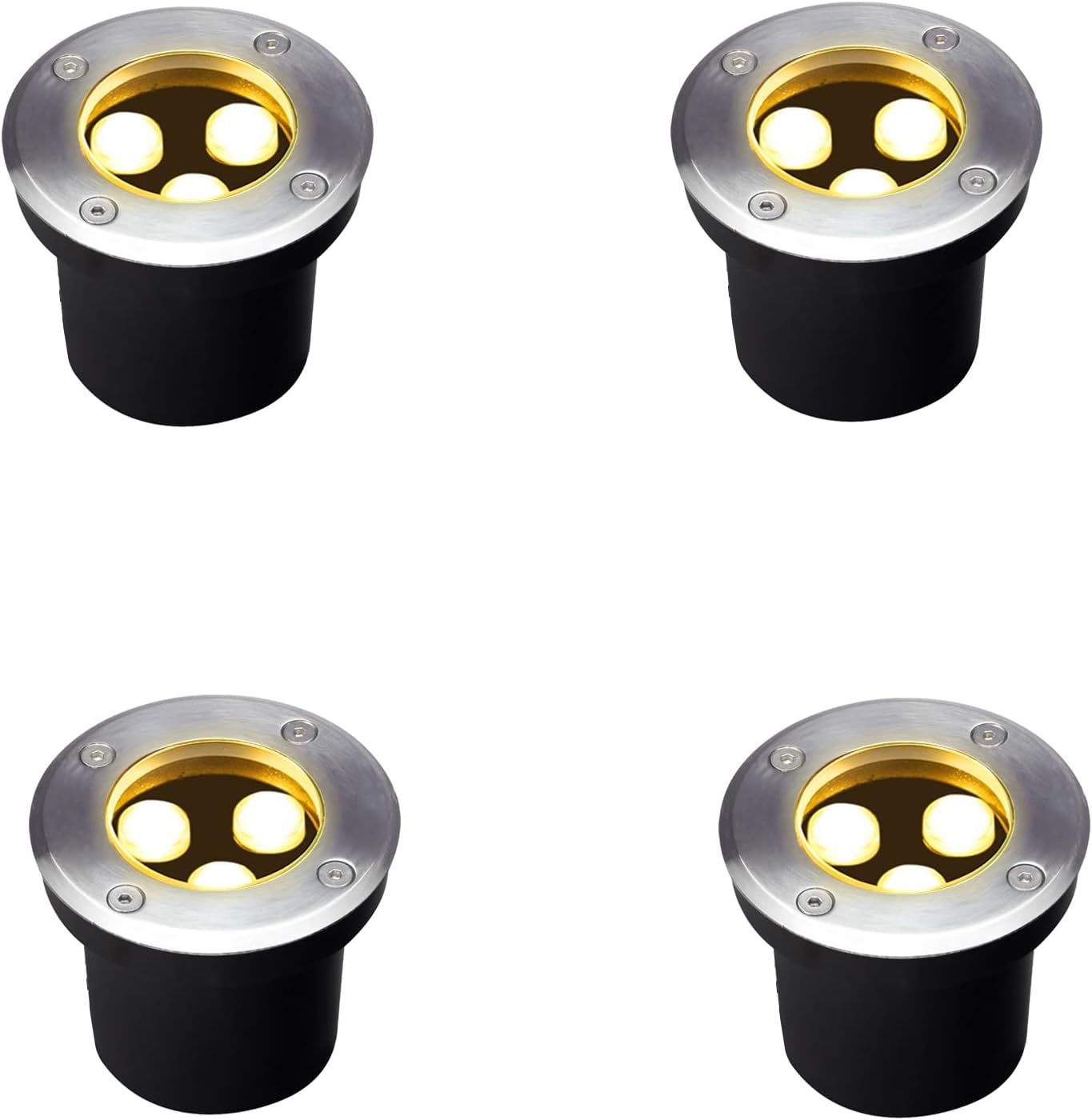 Outdoor Lighting Underground Wiring - ไฟส่องพื้นกลางแจ้ง 4 ชิ้น 3 วัตต์, เส้นผ่านศูนย์กลาง