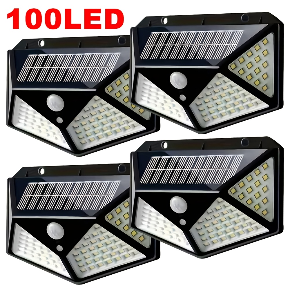 Outdoor Lighting Portable - ไฟสวนโซลาร์เซลล์ 100LED สำหรับภายนอกอาคาร พร้อมเซ็นเซอร์ตรวจจับความเคลื่อนไหว กันน้ำ ใช้ติดผนัง