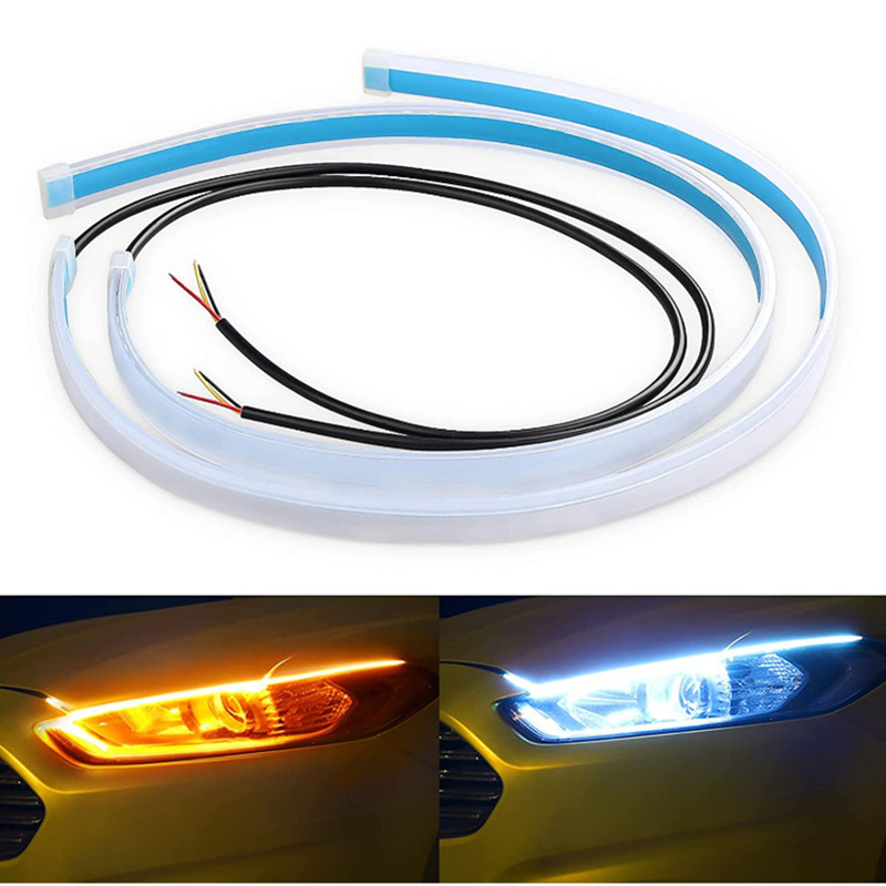 Waterproof Led Strip - 2 PCS DRL รถ LED ไฟวิ่งกลางวันไฟเลี้ยวไฟหน้ากันน้ํา