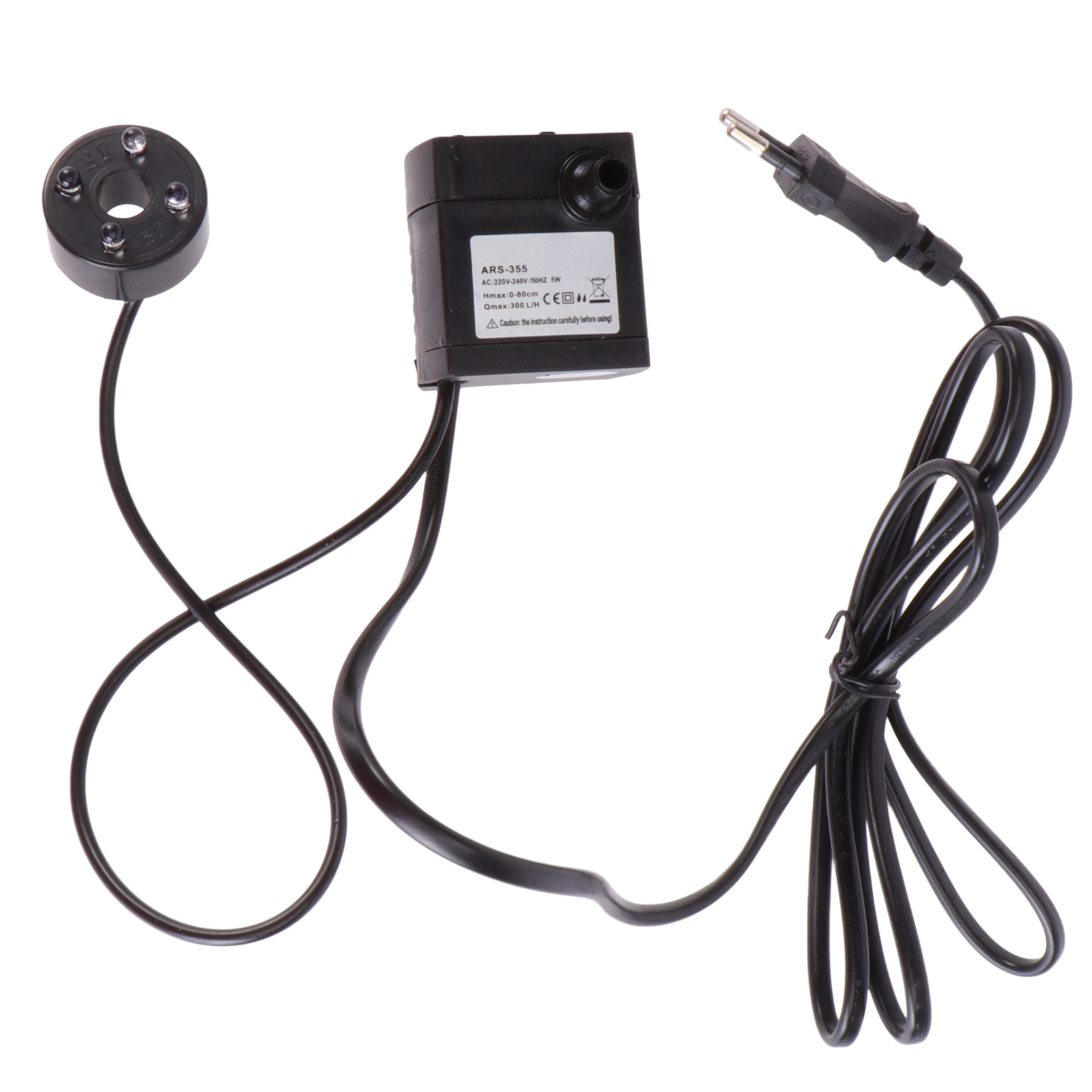 Pond Light Submersible - ปั๊มน้ำแบบจุ่มใต้น้ำ 5 วัตต์ ปรับอัตราการไหลได้ พร้อมไฟ LED