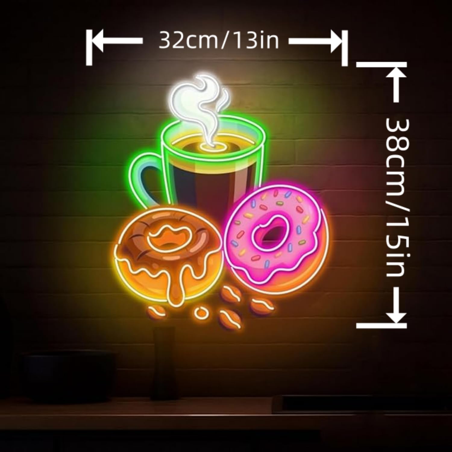 ป้ายไฟนีออนรูปโดนัท ใช้พลังงาน - Outdoor Lighting For Store บทวิจารณ์และราคา