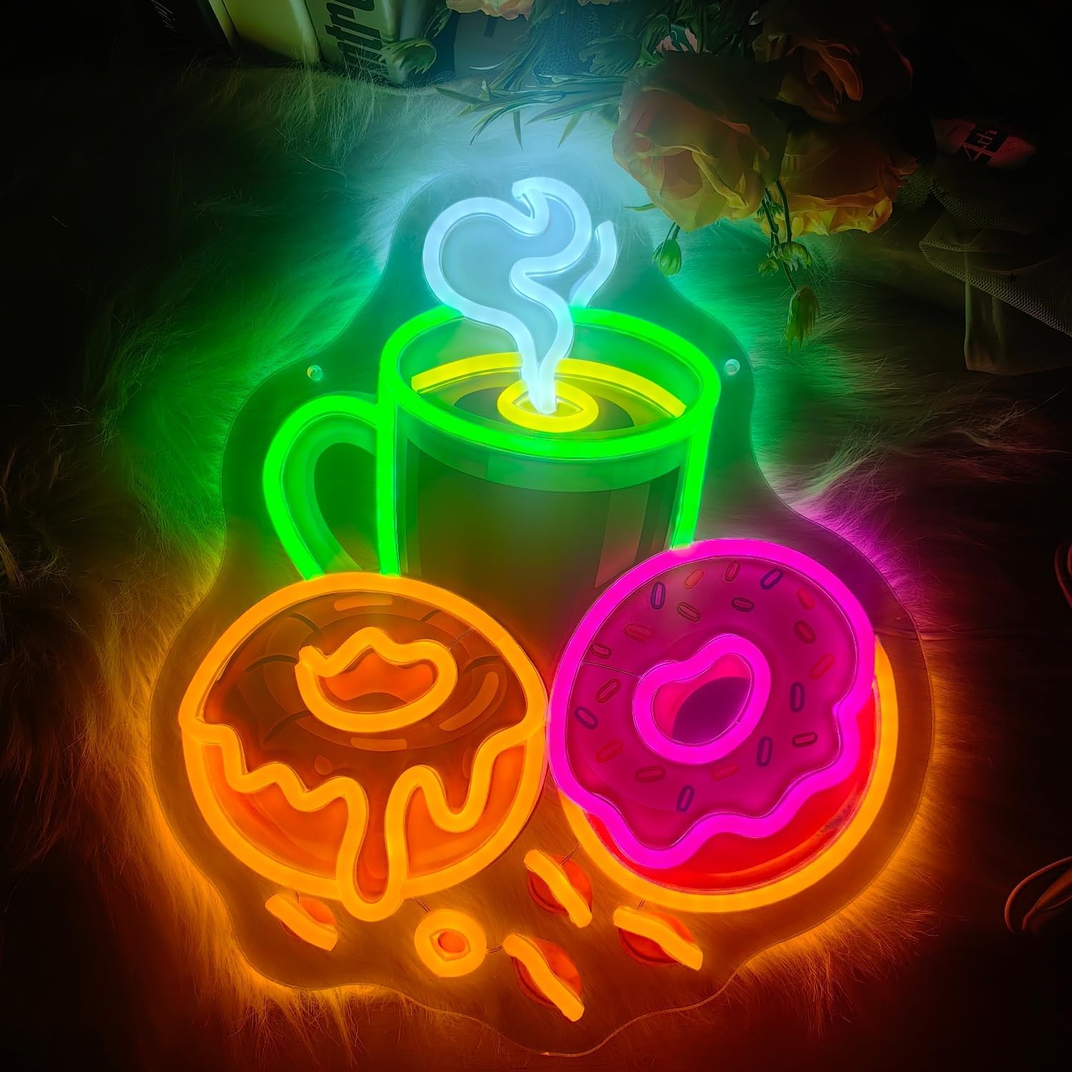 ป้ายไฟนีออนรูปโดนัท ใช้พลังงาน - Outdoor Lighting For Store บทวิจารณ์และราคา