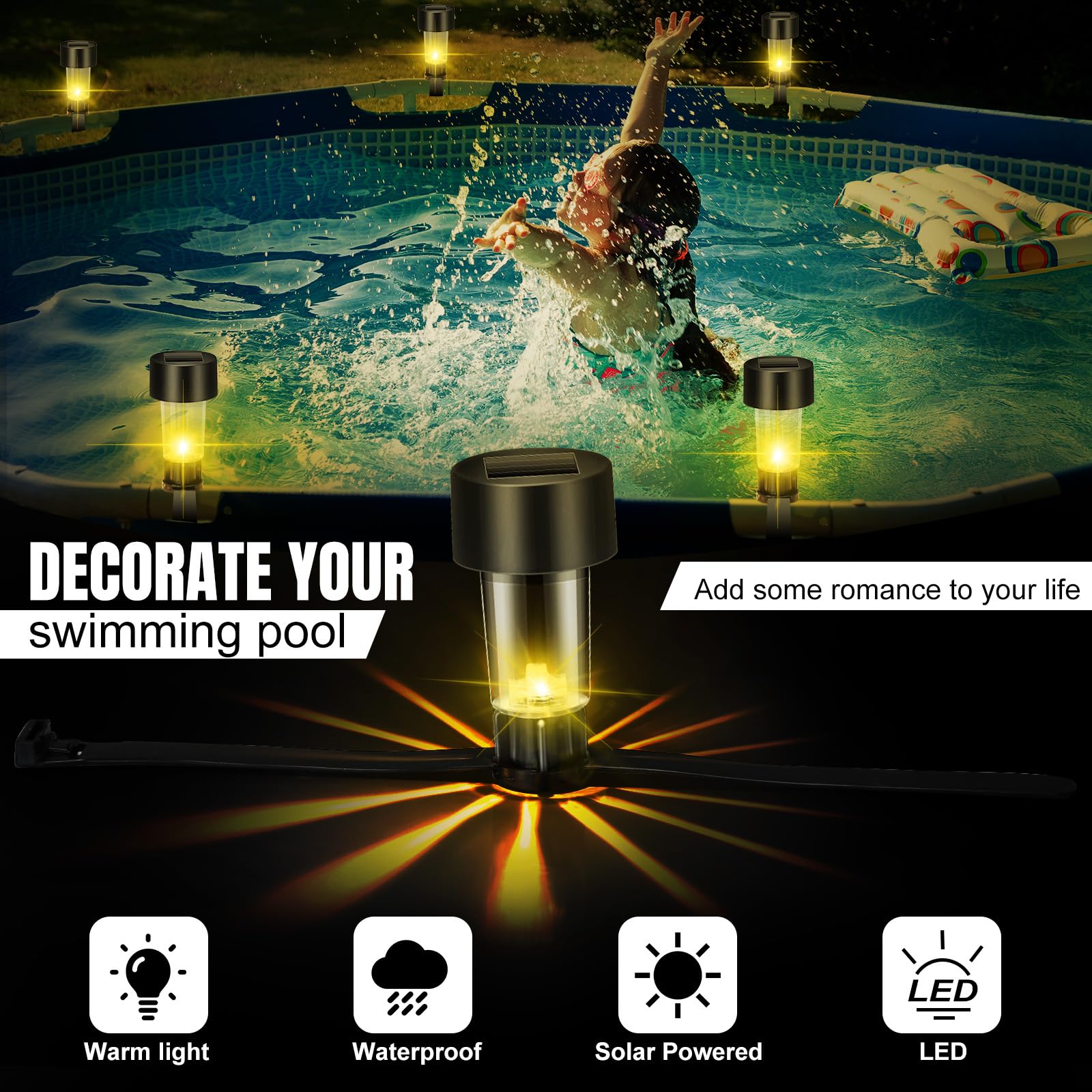 6 แพคเกจกรอบไฟสระว่ายน้ําพลังง - Pond Light Submersible บทวิจารณ์และราคา