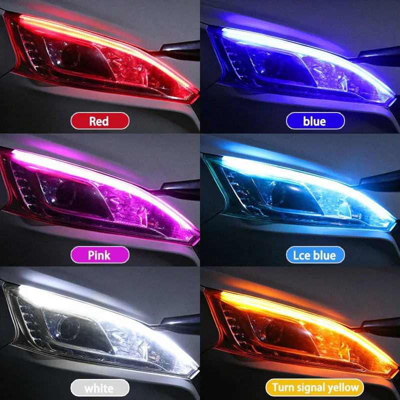 2 ชิ้นรถ DRL ยืดหยุ่นไฟหน้ากัน - Waterproof Led Strip บทวิจารณ์และราคา
