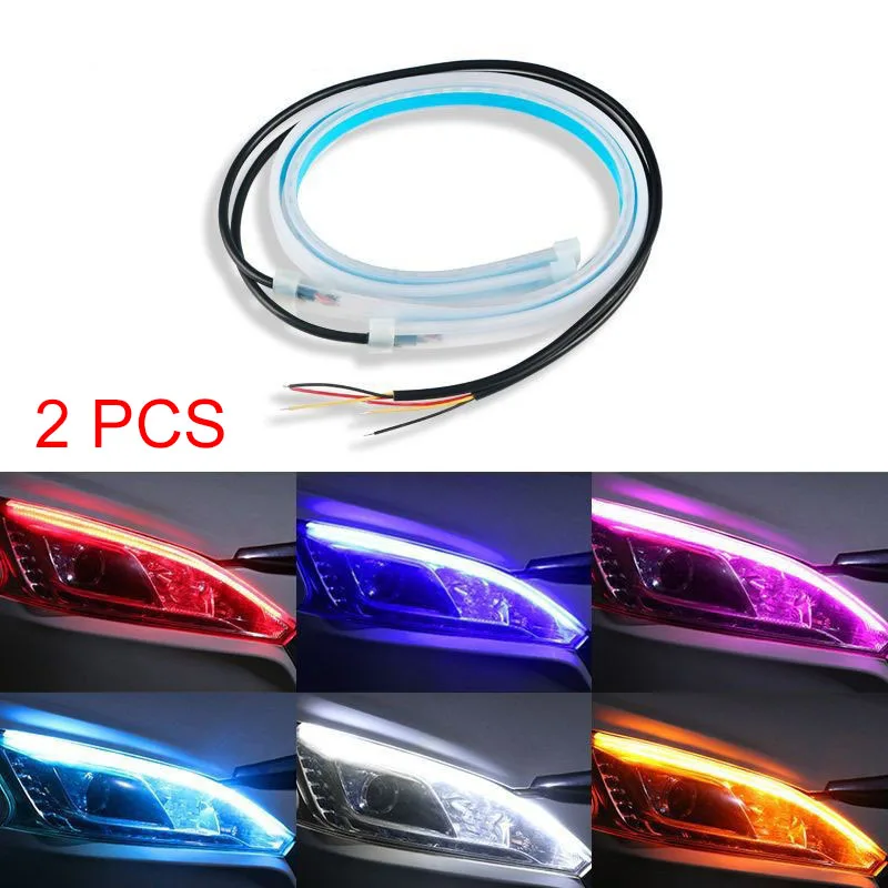 2 ชิ้นรถ DRL ยืดหยุ่นไฟหน้ากัน - Waterproof Led Strip บทวิจารณ์และราคา