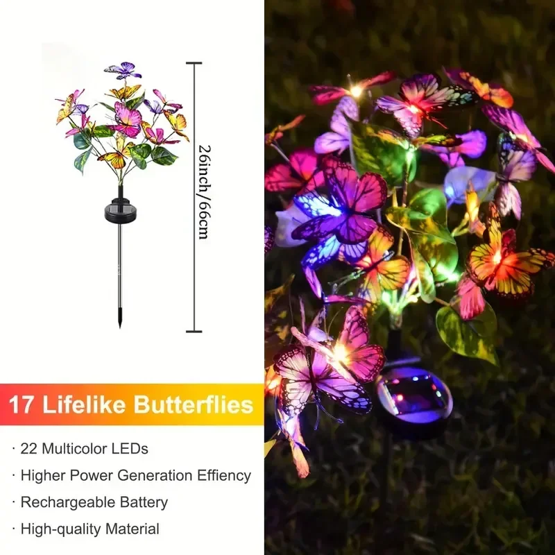พลังงานแสงอาทิตย์ LED สวนผีเสื - Outdoor Lighting Company บทวิจารณ์และราคา