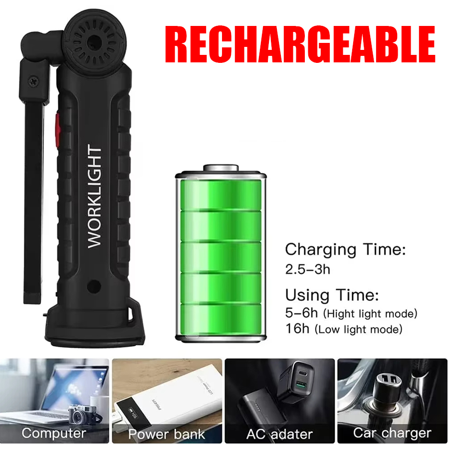 ไฟฉาย LED แบบพกพาพร้อมตะขอแม่เ - Outdoor Lighting Portable บทวิจารณ์และราคา