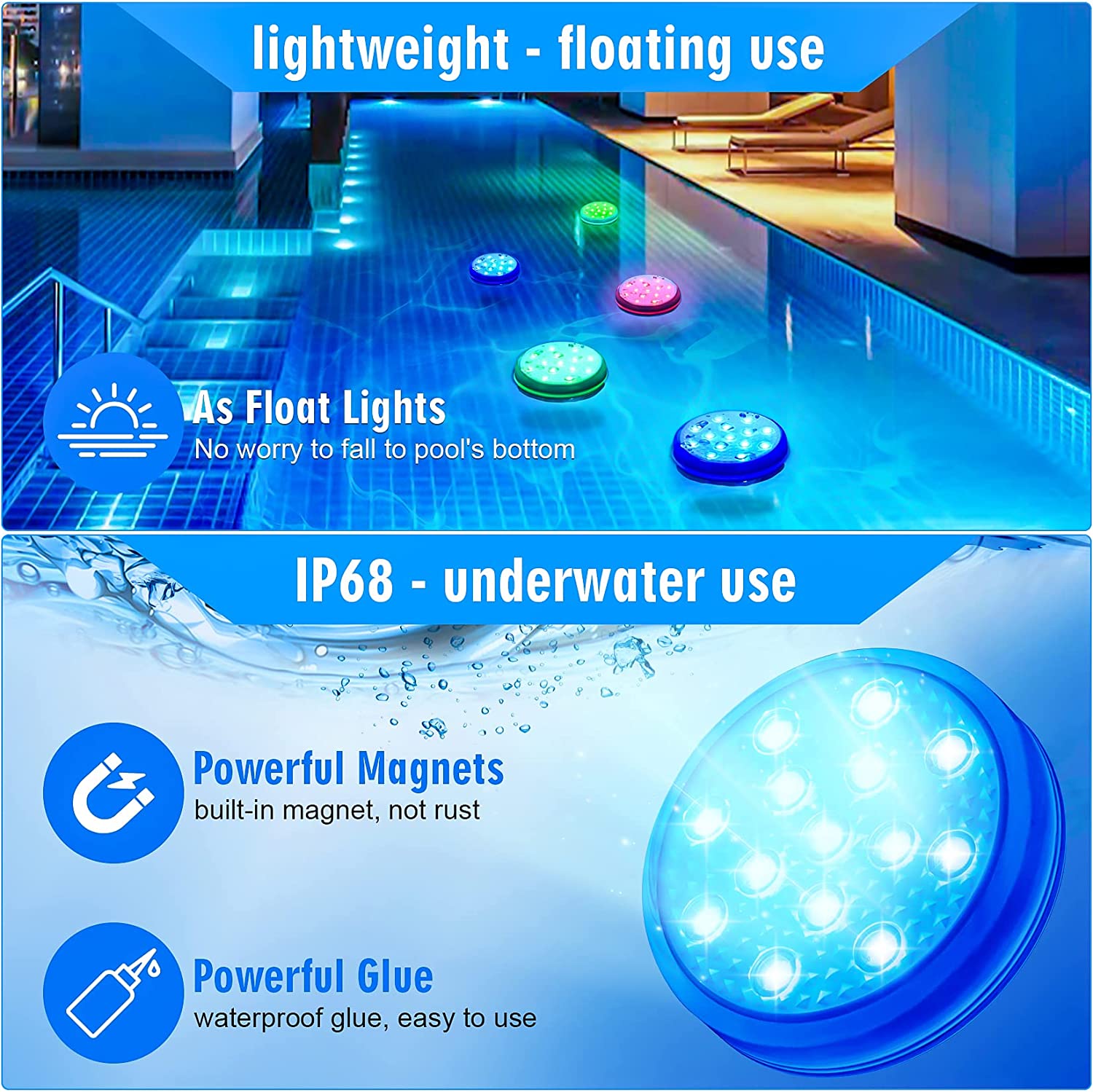 ไฟสระว่ายน้ําใต้น้ําแบบชาร์จไฟ - Pond Light Submersible บทวิจารณ์และราคา