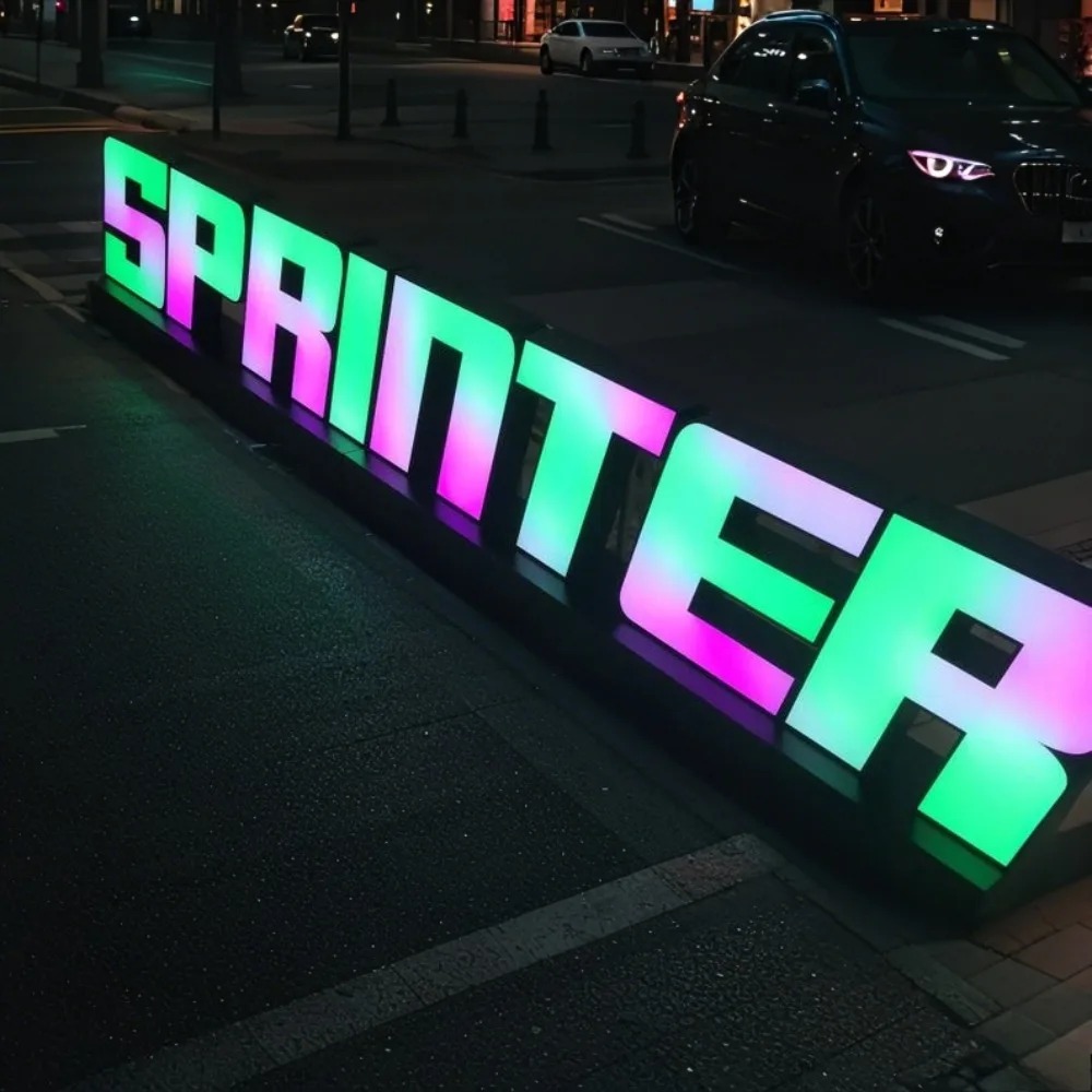 ป้ายไฟ LED โลหะ RGB แบบกำหนดเอ - Outdoor Lighting For Store บทวิจารณ์และราคา