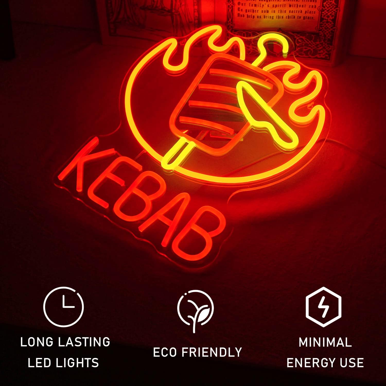 ไฟนีออนรูปเคบับแบบ USB ไฟติดผน - Outdoor Lighting For Store บทวิจารณ์และราคา