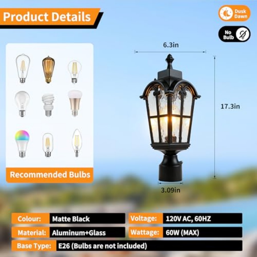 ไฟเสาภายนอกแบบเซ็นเซอร์ โคมไฟเ - Lighting Fixture Outdoor บทวิจารณ์และราคา