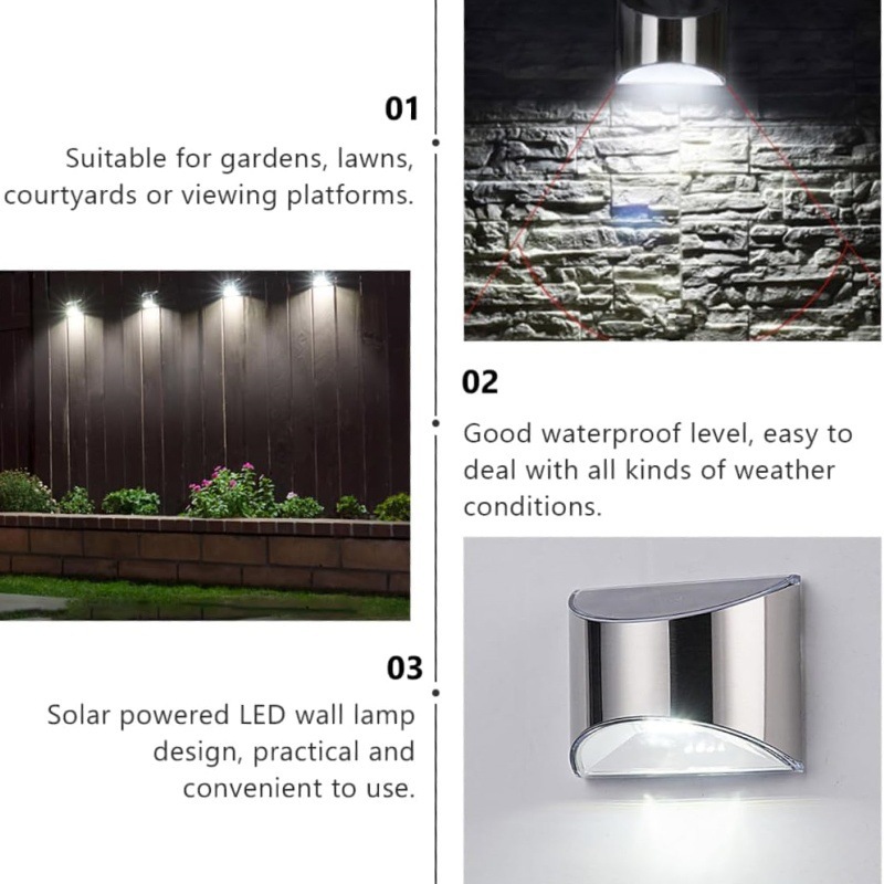 ไฟสวนพลังงานแสงอาทิตย์ 2 ชิ้น  - Outdoor Lighting Wall Mount บทวิจารณ์และราคา