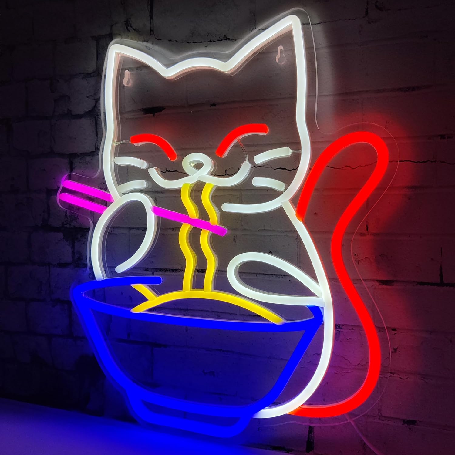 ป้ายแมวกวักนำโชคนีออน LED ไฟสั - Outdoor Lighting For Store บทวิจารณ์และราคา
