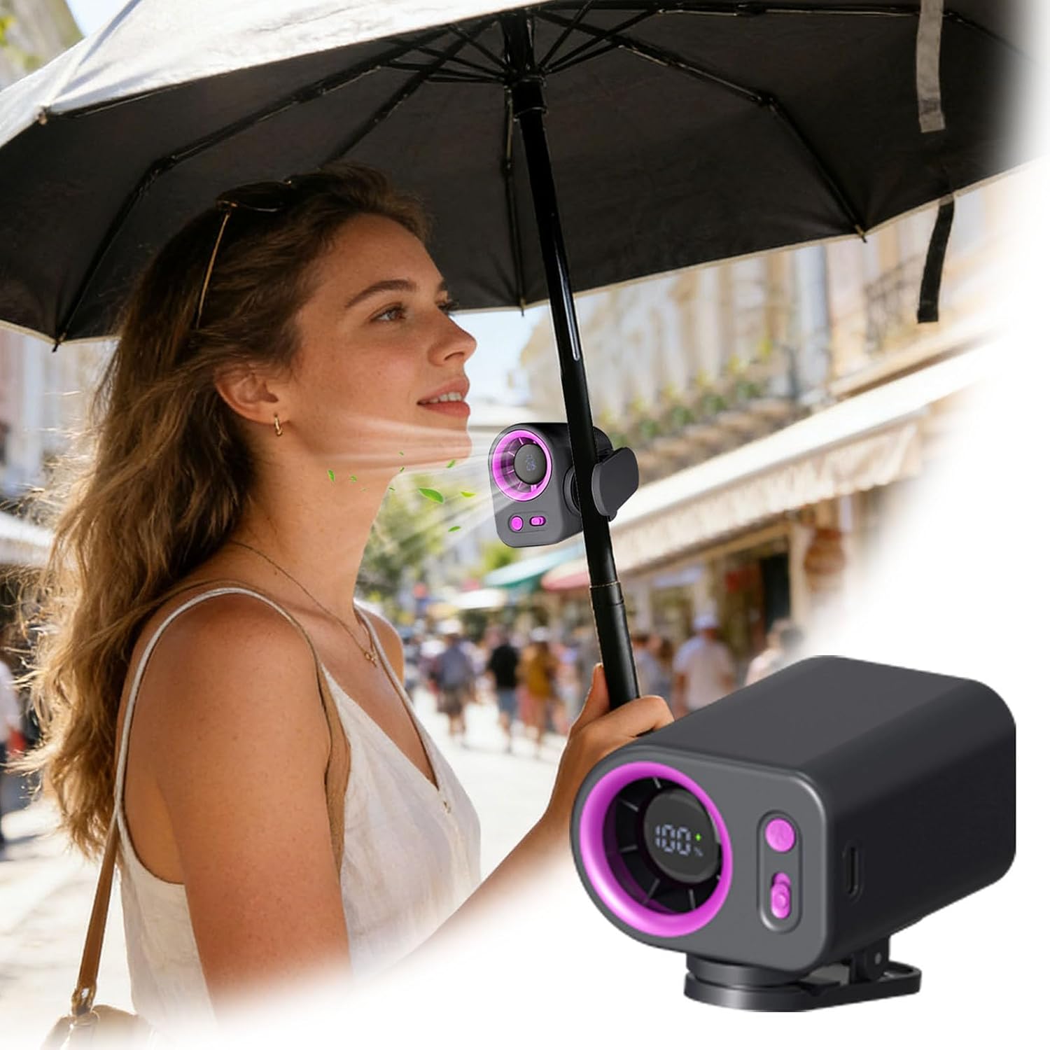 พัดลมหนีบเอวและพัดลมหนีบร่ม พั - Umbrella Led Clip บทวิจารณ์และราคา