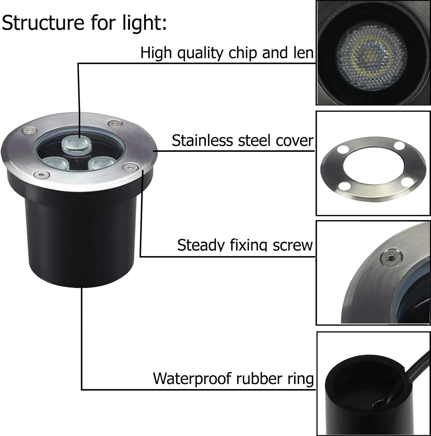 ไฟส่องพื้นกลางแจ้ง 4 ชิ้น 3 วั - Outdoor Lighting Underground Wiring บทวิจารณ์และราคา