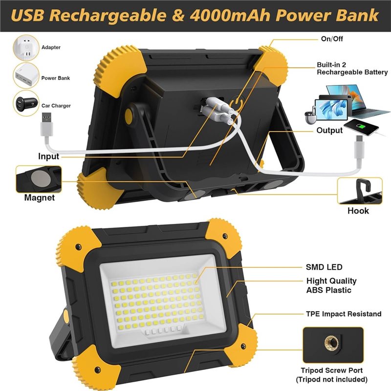 AT21-ไฟทำงานแม่เหล็กแบบชาร์จไฟ - Outdoor Lighting Jobs บทวิจารณ์และราคา