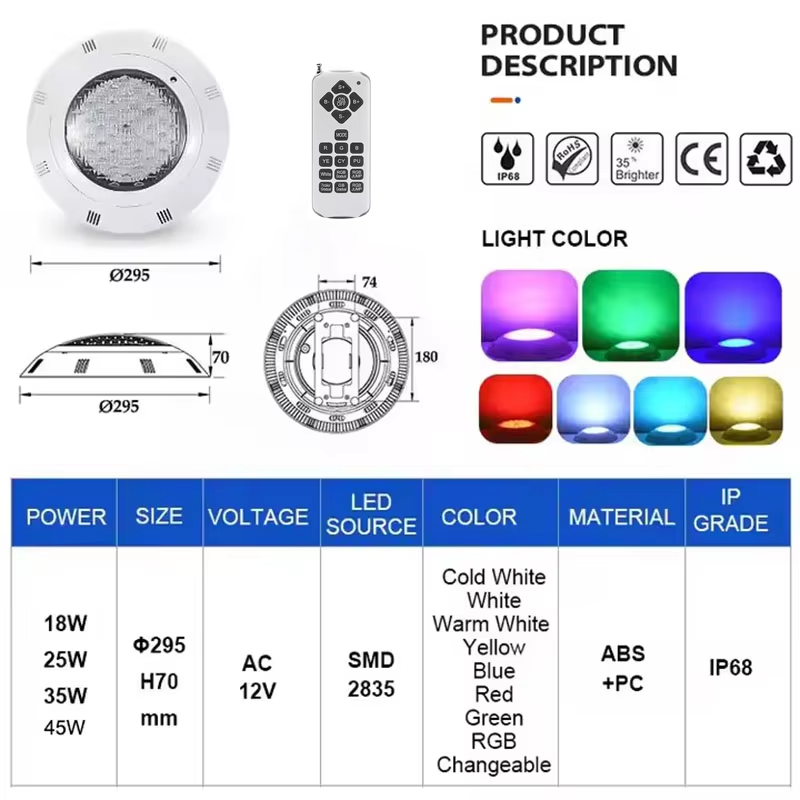 ไฟ LED ใต้น้ำสำหรับสระว่ายน้ำ  - Pond Light Submersible บทวิจารณ์และราคา