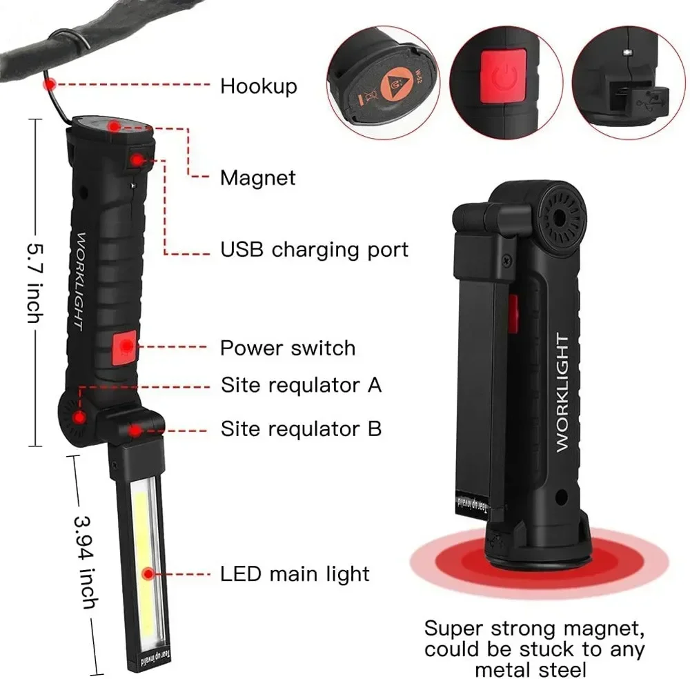 ไฟฉาย LED COB แบบชาร์จไฟได้ผ่า - Lighting Fixture Outdoor บทวิจารณ์และราคา