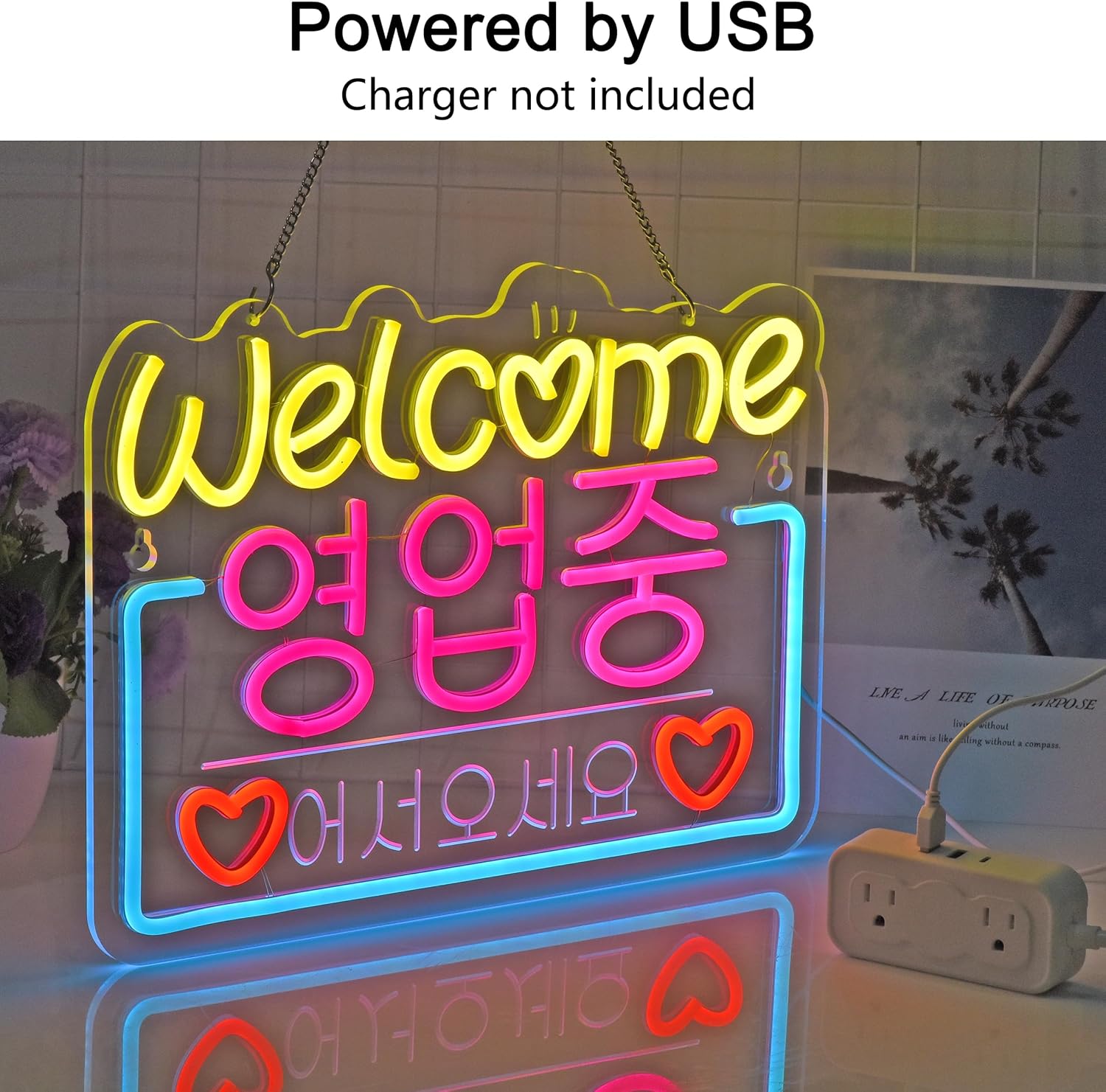 เกาหลียินดีต้อนรับขายป้ายนีออน - Outdoor Lighting For Store บทวิจารณ์และราคา